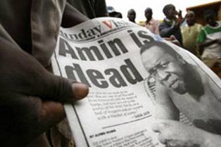 Idi Amin on the front pages of Uganda's press